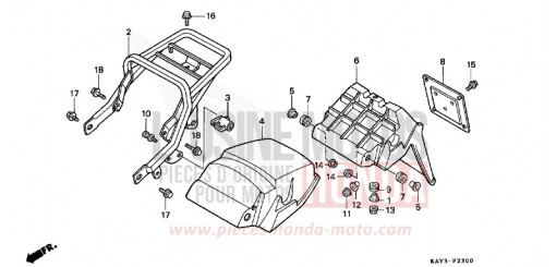 GARDE-BOUE ARRIERE NX125K de 1989